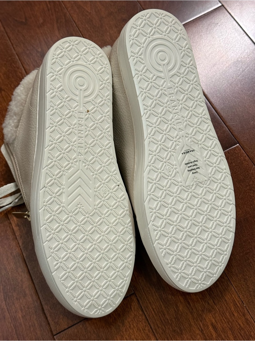 Women’s Cream Faux-Shearling High-Top Lace-Up Sneakers - Picture 6 of 9